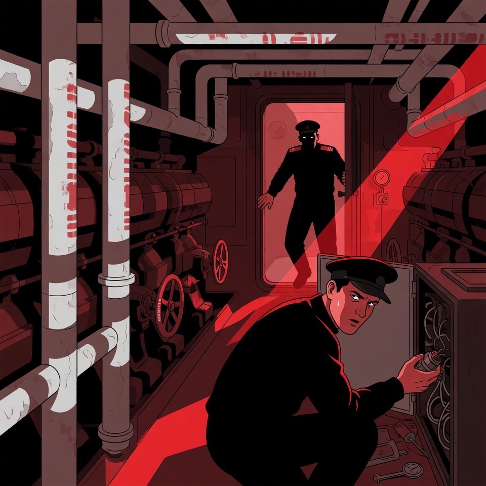 Engine-room sabotage, delayed failure