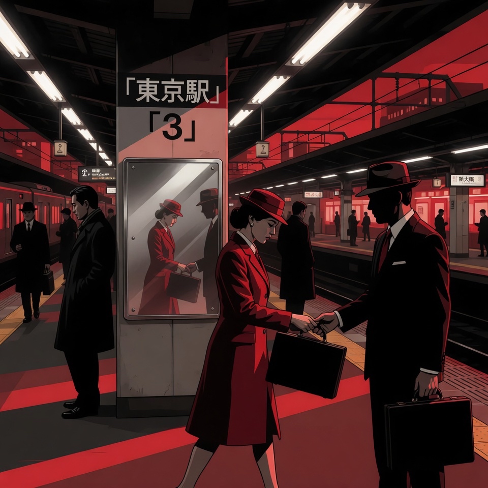 Tokyo subway, briefcase exchange