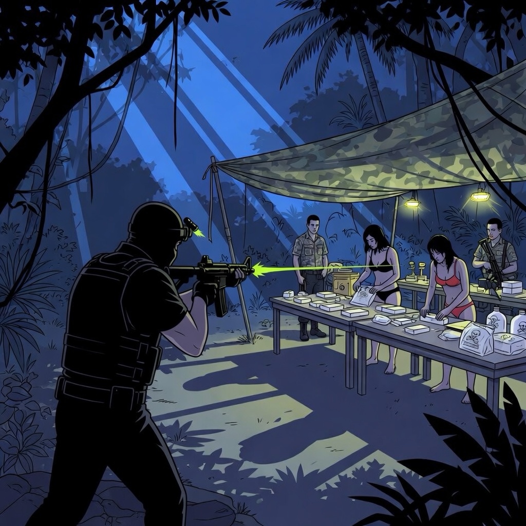 Cartel packing room, agent entry