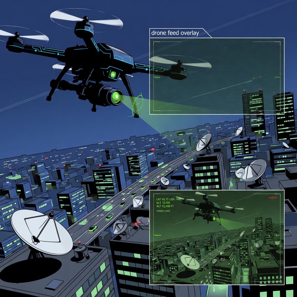 Drone reconnaissance, physical-cyber operation