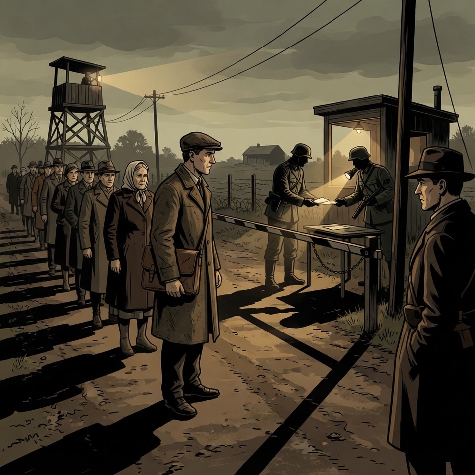 Checkpoint search, occupied road