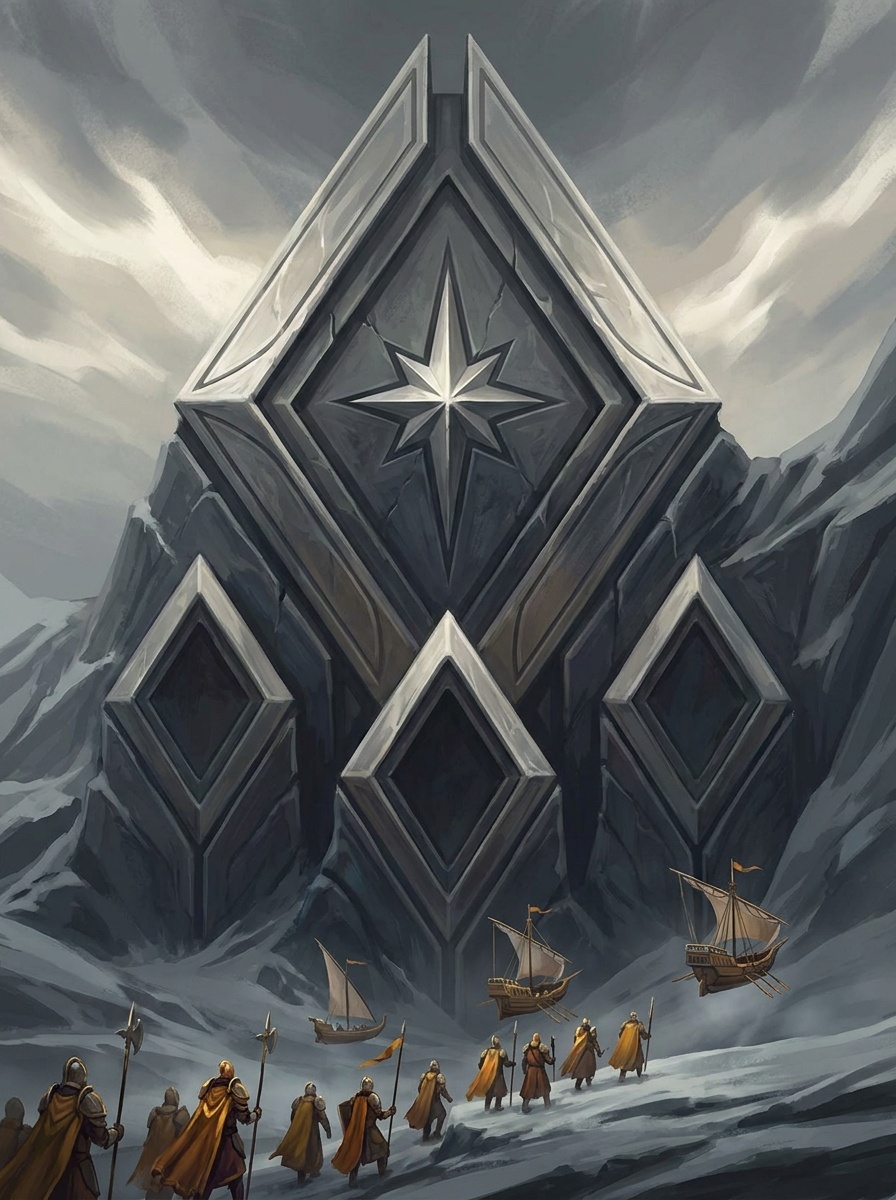 Oshala's territory: severe geometric architecture at divine scale, rhombus iconography in the very shape of the terrain.
