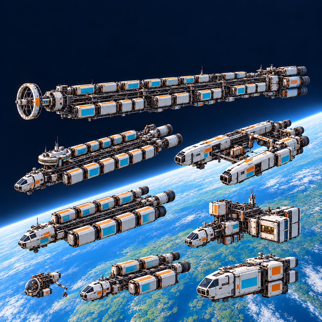 The eight lines in formation