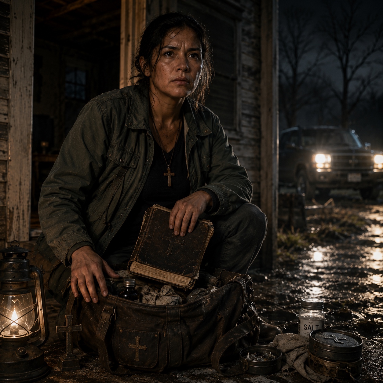 Abigail Torres: road-worn, cross from her pastor, always knows where the children are.